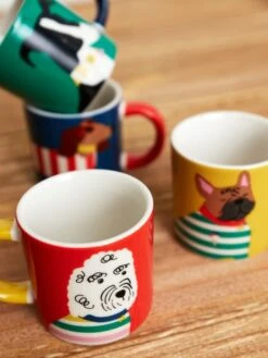 Set Of 4 Multi Dog Espresso Cupper Cupper