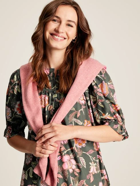 Grey Curved Yoke Blouse - Image 4