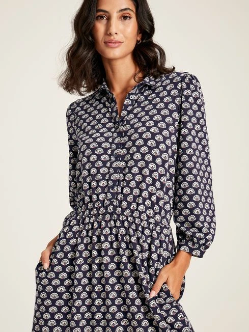 Blue Jersey Shirt Dress - Image 4