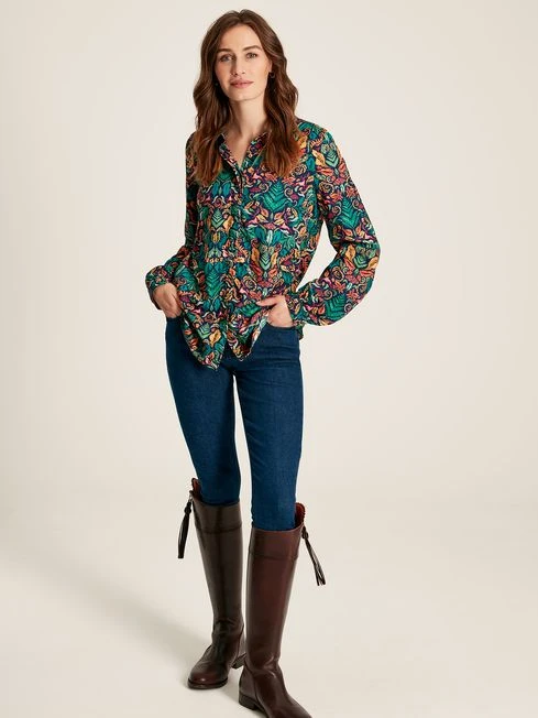 Blue Concealed Placket Shirt - Image 3