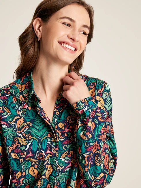 Blue Concealed Placket Shirt - Image 4