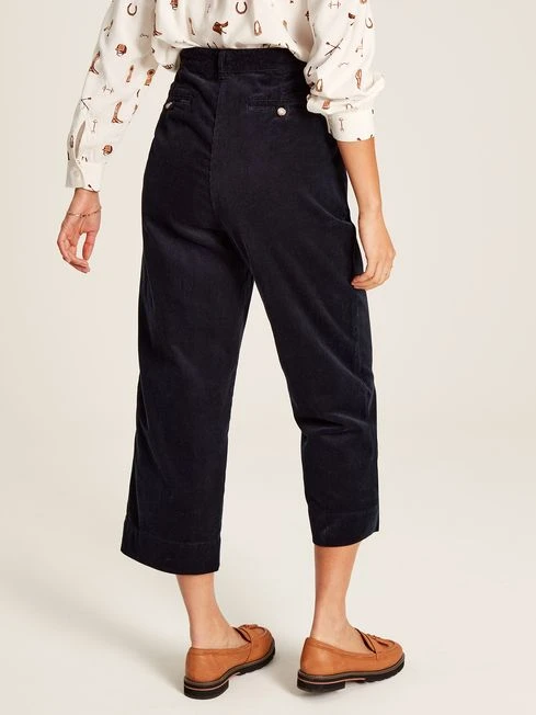 Navy Blue Cord Wide Leg Trousers - Image 3