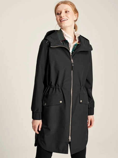 Black Waterproof Zip Through Coat - Image 2