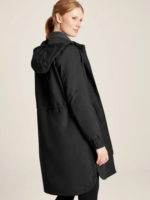 Black Waterproof Zip Through Coat - Image 3