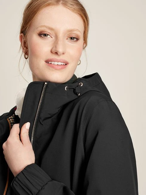 Black Waterproof Zip Through Coat - Image 6