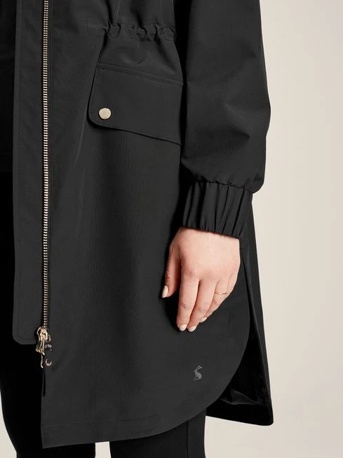 Black Waterproof Zip Through Coat - Image 7