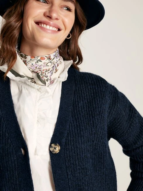 Navy Blue Button Through Knit Cardigan - Image 5