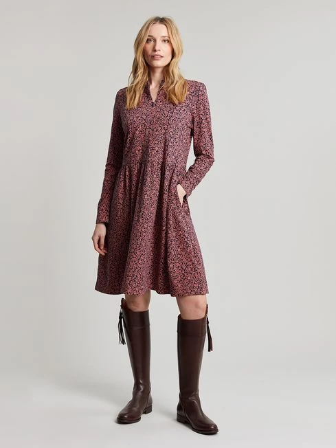 Joules Pink Aurora Zip Down Jersey Dress - Image 3