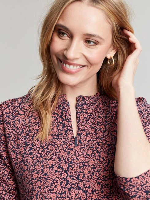 Joules Pink Aurora Zip Down Jersey Dress - Image 4