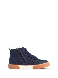 Start Rite Arcade Blue Canvas High-top Zip Up Trainers