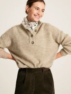 Oatmeal Button Up Jumper