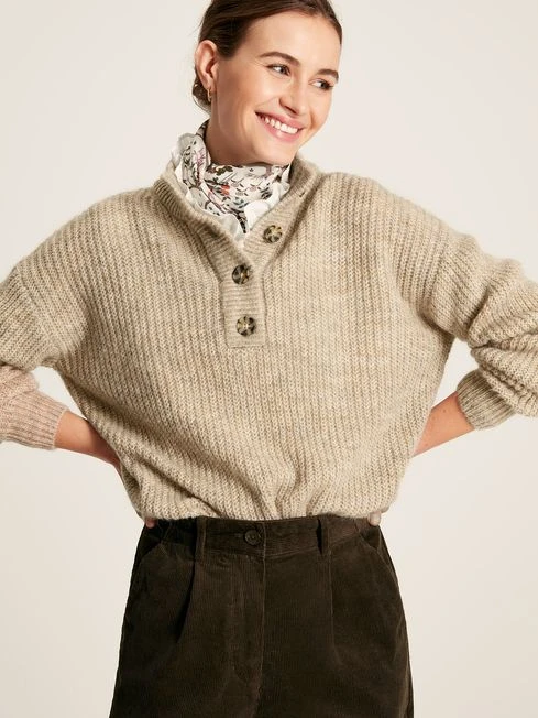 Oatmeal Button Up Jumper