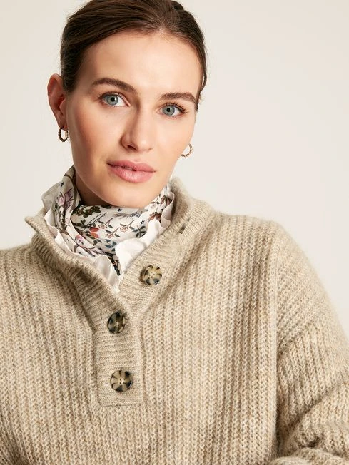 Oatmeal Button Up Jumper - Image 3