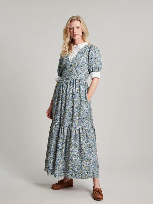 Joules Cream Aura Tiered Cotton Dress - Image 3