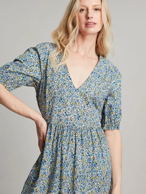 Joules Cream Aura Tiered Cotton Dress - Image 4