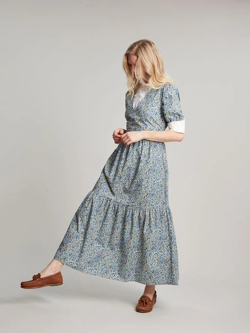 Joules Cream Aura Tiered Cotton Dress - Image 6