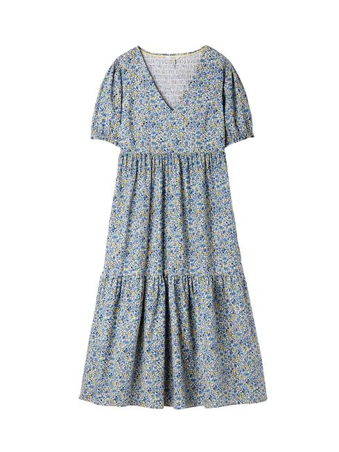 Joules Cream Aura Tiered Cotton Dress - Image 8