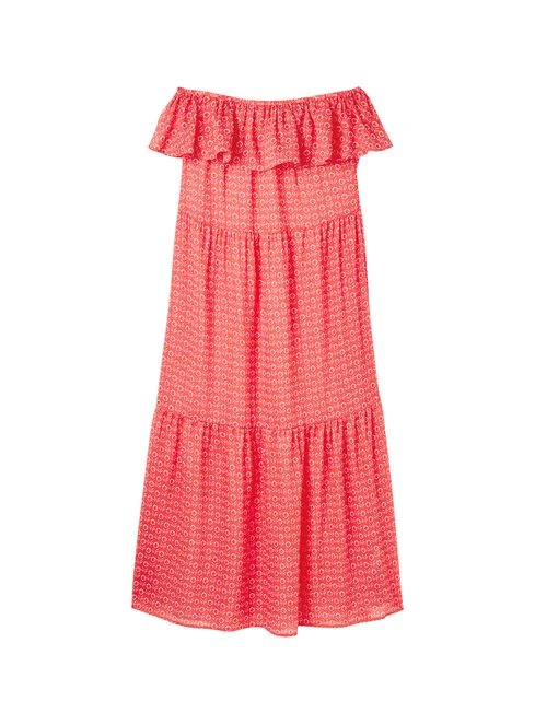 Joules Pink Fern Off Shoulder Beach Dress - Image 4