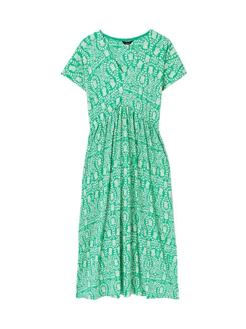 Green Jersey V-Neck Beach Dress - Image 6