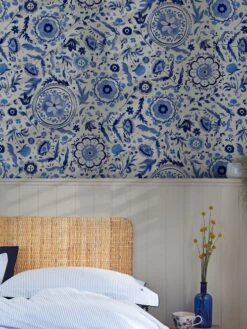 Blue Festival Flowers Wallpaper