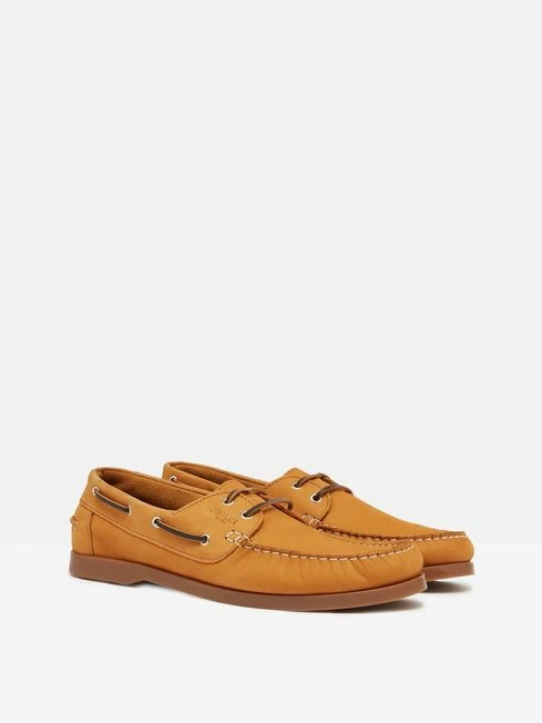 Tan Brown Classic Leather Boat Shoes - Image 2
