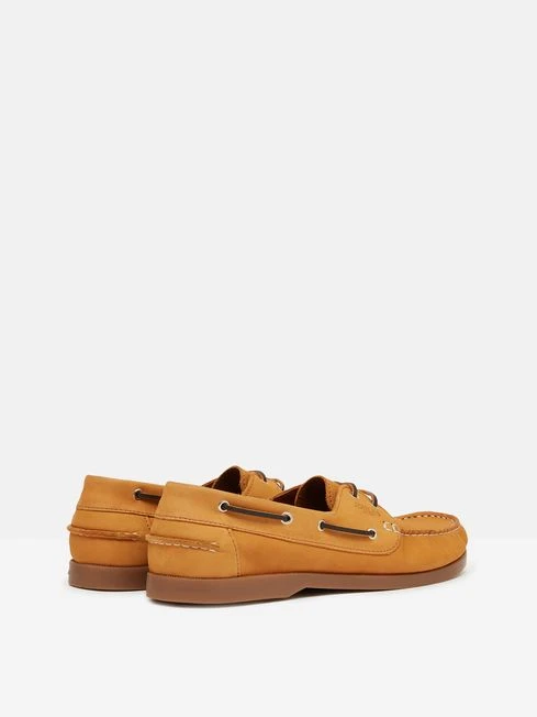 Tan Brown Classic Leather Boat Shoes - Image 3