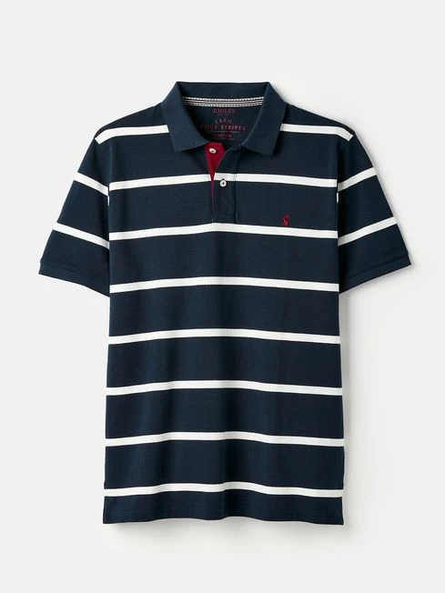 Navy Blue Classic Fit Striped Polo - Image 6