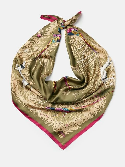 Green Large Square Silk Scarf - Image 3