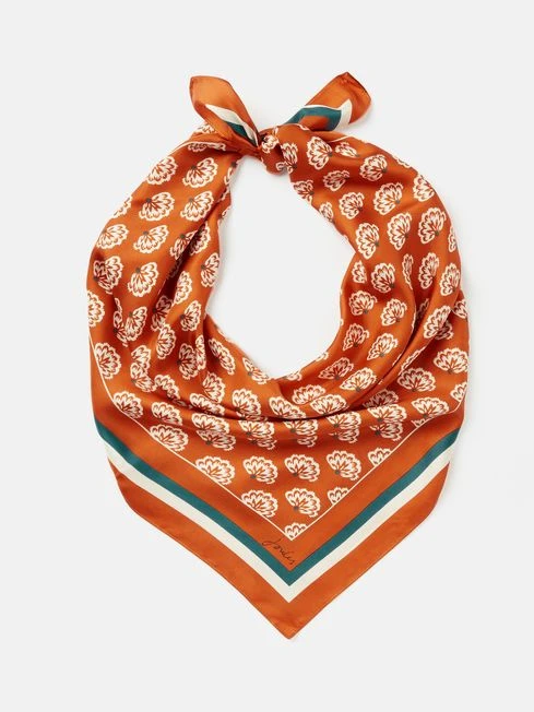 Burnt Orange Silk Square Scarf - Image 4