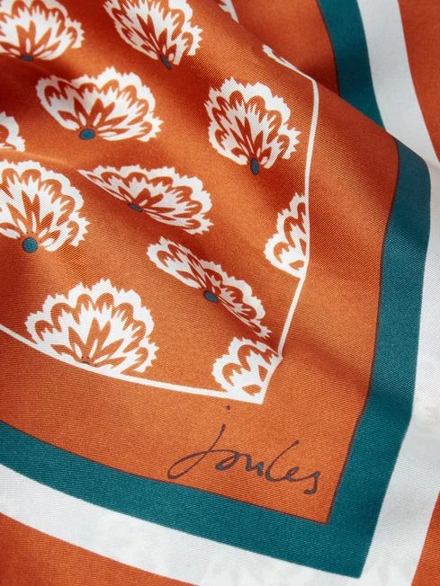 Burnt Orange Silk Square Scarf - Image 6